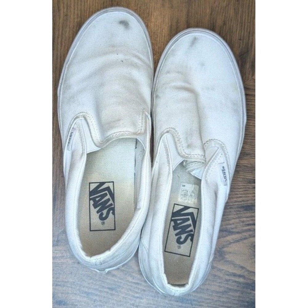 Vans Slip-On White Perf Classic Sneaker Shoes Size 7M/8.5W